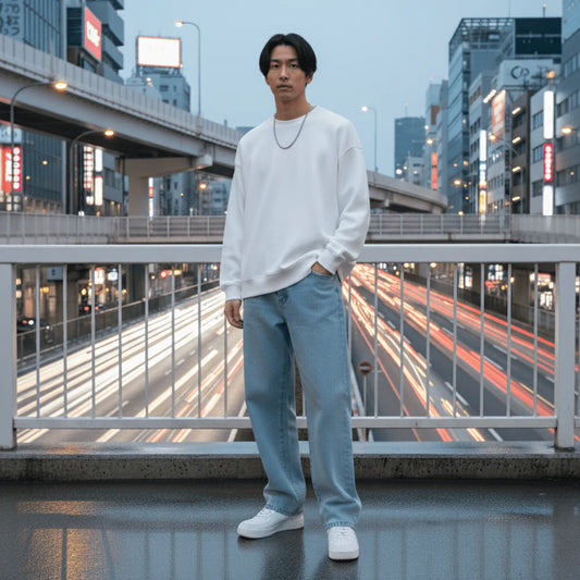 Rindō – Vaqueros Japoneses Oversize de Pierna Ancha