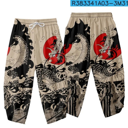 Dragon - Pantaloni Kimono Stile Samurai — Streetwear Orientale da Uomo