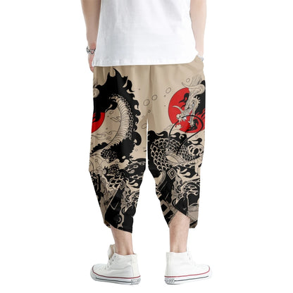 Dragon - Pantaloni Kimono Stile Samurai — Streetwear Orientale da Uomo