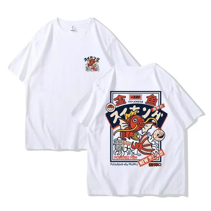 Higanbana Koi – Camiseta Japonesa Harajuku con Carpas Koi