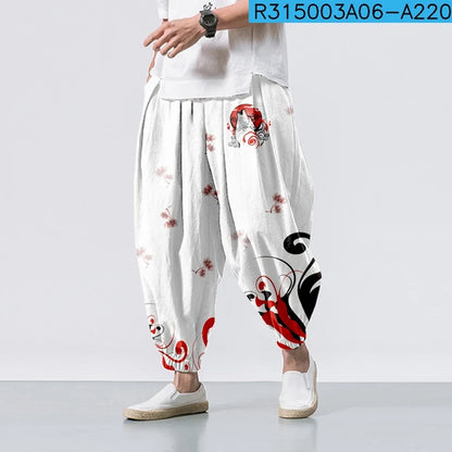 Pantaloni Harem Samurai Demon — Streetwear Giapponese da Uomo