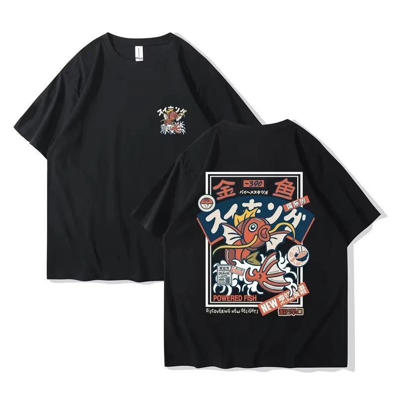 Higanbana Koi – Camiseta Japonesa Harajuku con Carpas Koi
