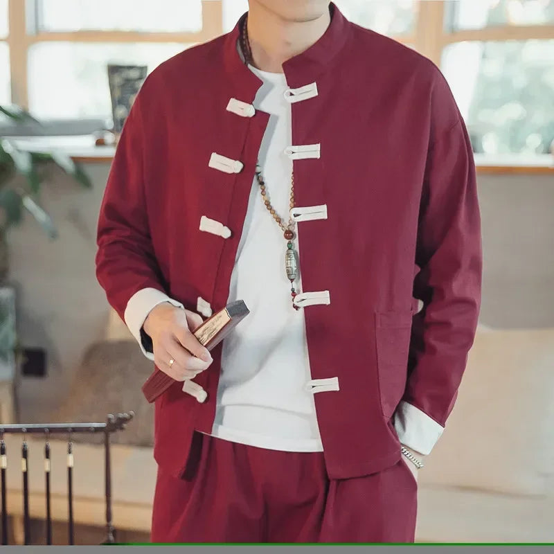 Ume – Conjunto Oriental Tang de Chaqueta y Pantalón