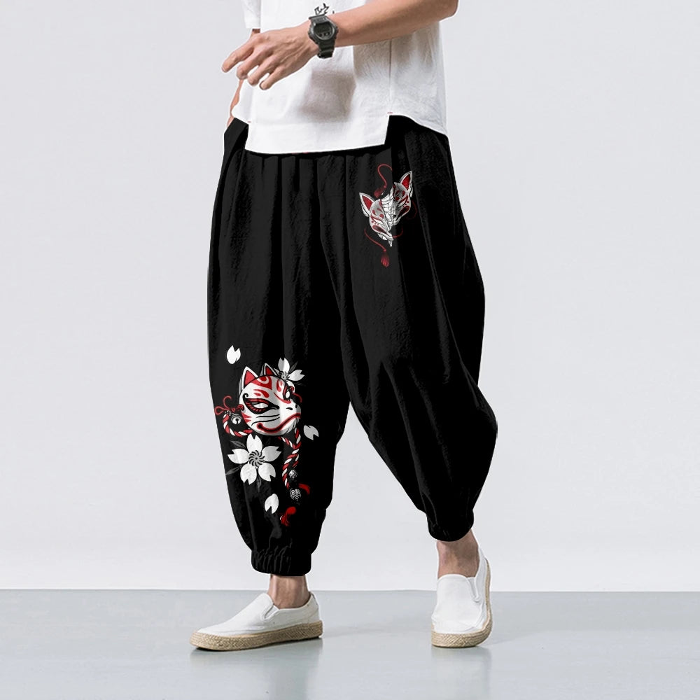 Pantaloni Harem Samurai Demon — Streetwear Giapponese da Uomo