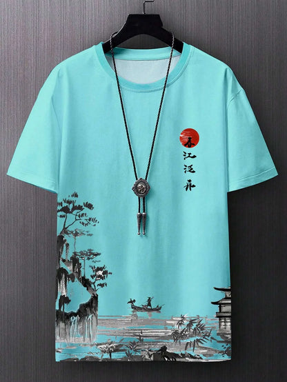 T-Shirt Oversize Stampa 3D Stile Antico — Harajuku Streetwear Uomo e Bambino