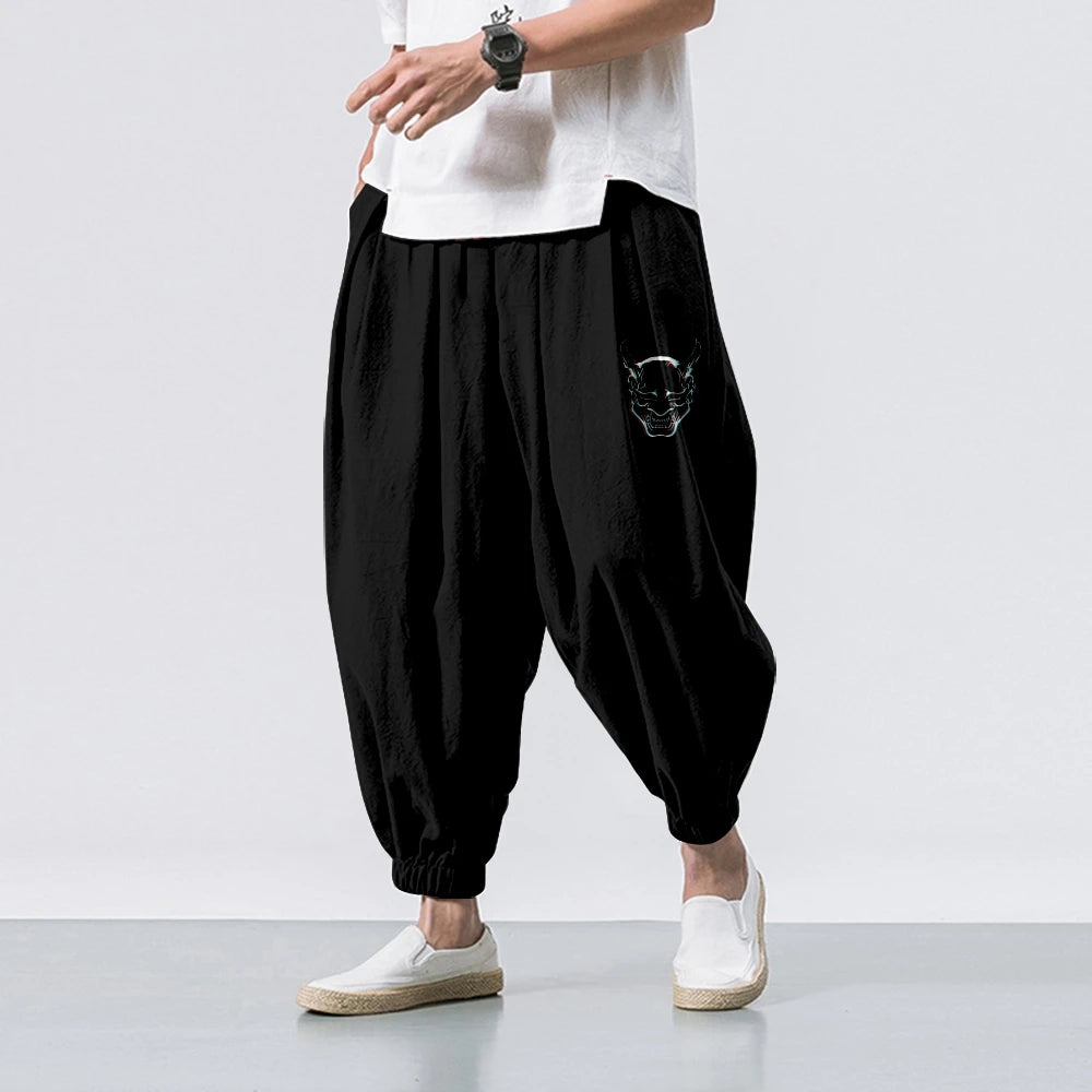 Pantaloni Harem Samurai Demon — Streetwear Giapponese da Uomo