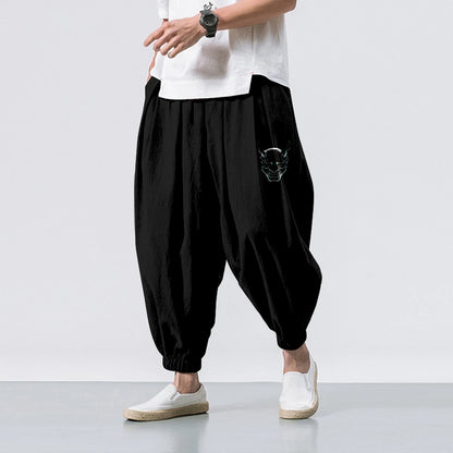 Pantaloni Harem Samurai Demon — Streetwear Giapponese da Uomo