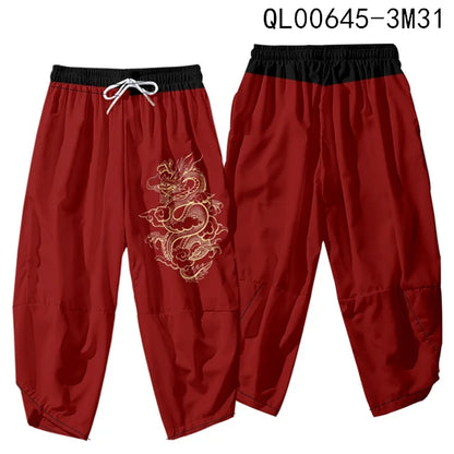 Dragon - Pantaloni Kimono Stile Samurai — Streetwear Orientale da Uomo