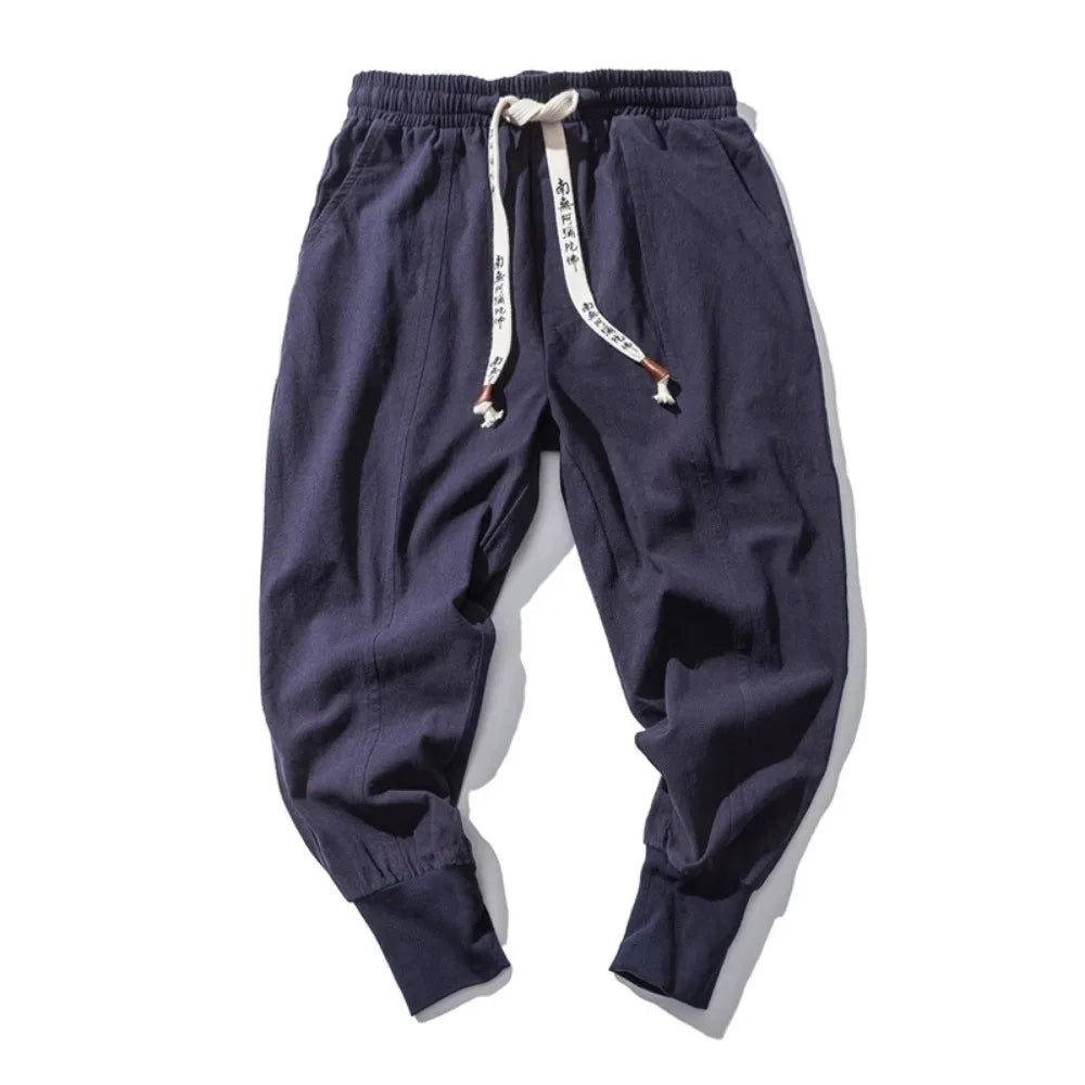 RIKU Pantaloni harem da uomo in cotone