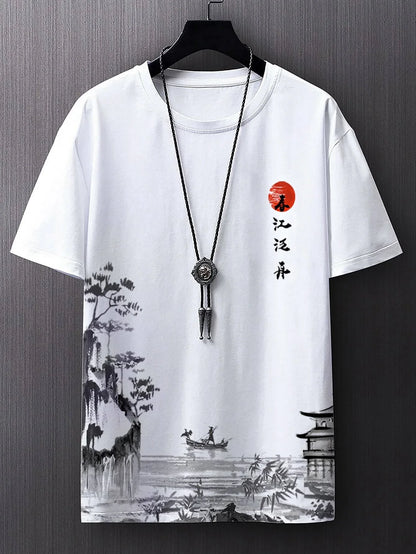 T-Shirt Oversize Stampa 3D Stile Antico — Harajuku Streetwear Uomo e Bambino