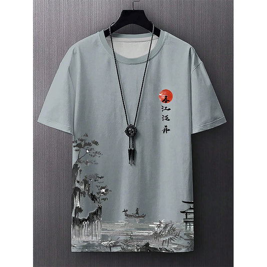 T-Shirt Oversize Stampa 3D Stile Antico — Harajuku Streetwear Uomo e Bambino