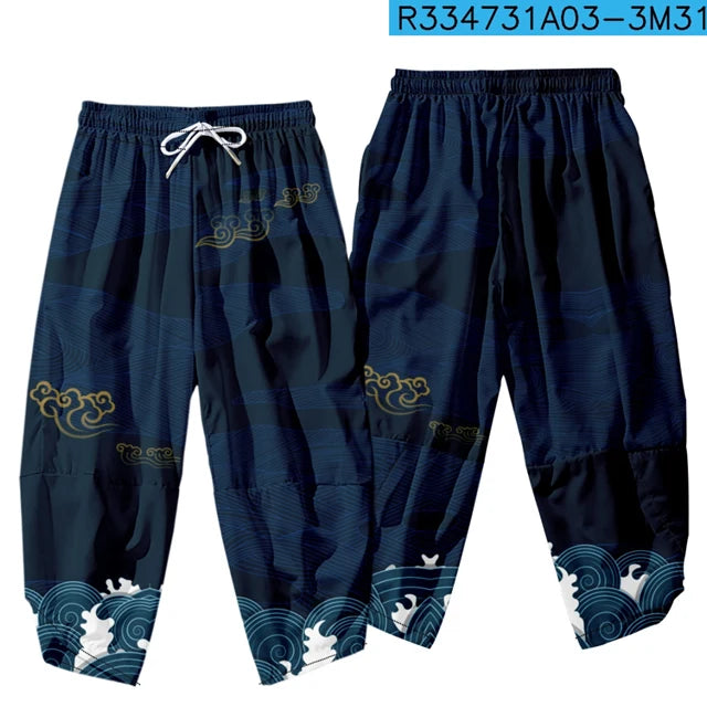 Dragon - Pantaloni Kimono Stile Samurai — Streetwear Orientale da Uomo
