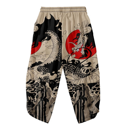 Dragon - Pantaloni Kimono Stile Samurai — Streetwear Orientale da Uomo