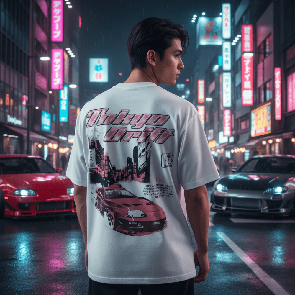 Tokyo Drift Night - T-shirt giapponese oversize