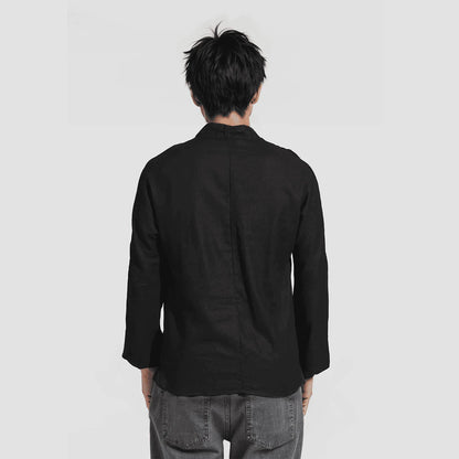 Kiku - Camisa de lino de manga larga