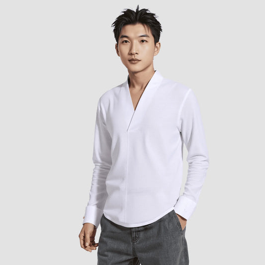 Kiku - Camisa de lino de manga larga